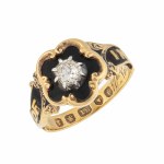 Pierścionek w typie mourning ring, Anglia, Londyn, 1848 r., styl wiktoriański