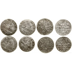 Polska, zestaw 4 x trojak, 2 x 1622, 1623, 1624, Kraków