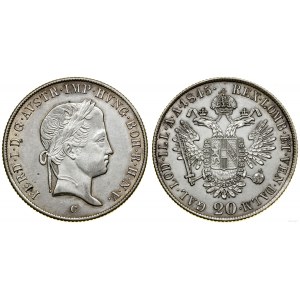Austria, 20 krajcarów, 1845 C, Praga