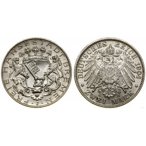 Niemcy, 2 marki, 1904 J, Hamburg