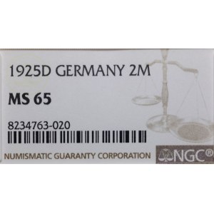 Niemcy, 2 marki, 1925 D, Monachium