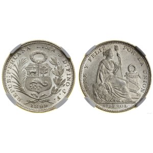 Peru, 1/5 sola, 1899 JF, Lima