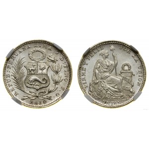 Peru, 1 dinero, 1910 FG, Lima