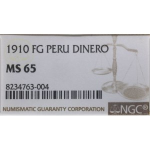 Peru, 1 dinero, 1910 FG, Lima