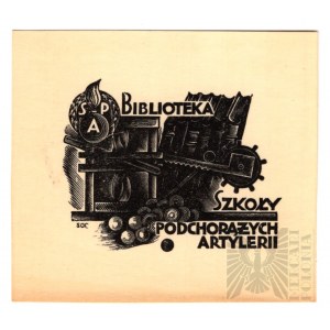 II RP Ex-Libris of the Library of the School of Artillery Cadets in Torun