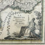 XVIII Wiek - Mapa Południowa Francja 1794 La Francia Delineata sulle ultime osservazioni G. M. Cassini