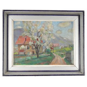 Miron DUDA (1893-1950), Pejzaż z kwitnącym drzewem