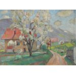 Miron DUDA (1893-1950), Pejzaż z kwitnącym drzewem