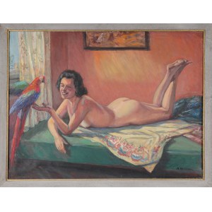 Michał REKUCKI (1884-1971), Akt z papugą