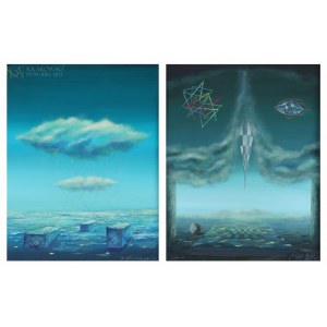 Jerzy WRÓBLEWSKI (1933-2000), Obłoki (1987) - zestaw dwóch prac