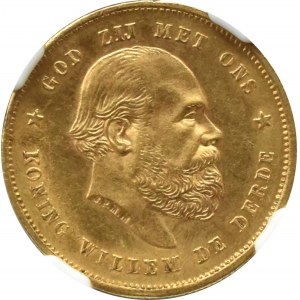 Kingdom of the Netherlands, Willem III, 10 guilders 1887, Utrecht, NGC MS62