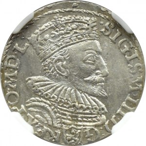 Zygmunt III Waza, trojak 1594, Malbork, NGC MS62