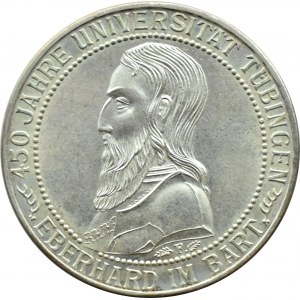 Republika Weimarska, 450 lat Uniwersytetu w Tubingen, 3 marki 1927 F, Stuttgart, UNC