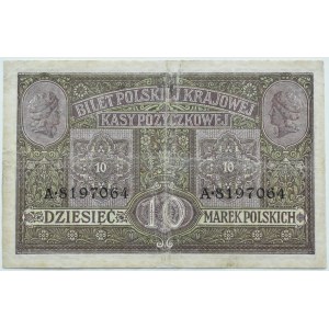 General Government, 10 marks 1916, series A, tickets... General, RARE