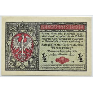 General Government, 1/2 mark 1916 General, series B, PMG 64 EPQ