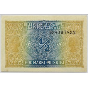 General Government, 1/2 mark 1916 General, series B, PMG 64 EPQ