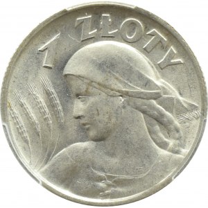 II RP, Spikes, 1 zloty 1925, London, PCGS MS63