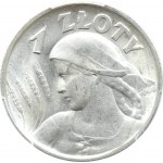 II RP, Spikes, 1 zloty 1925, London, PCGS MS63