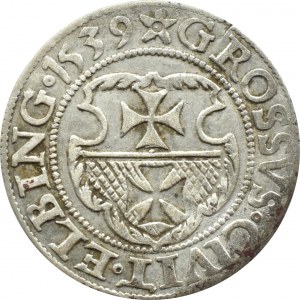Sigismund I the Old, city penny 1539, Elbląg STAR