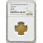 Kingdom of the Netherlands, Willem I, ducat 1814, Utrecht, NGC AU55