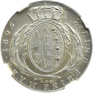 Allemagne, Saxe, Frédéric Auguste III, 1806 thaler SGH, Dresde, NGC MS63