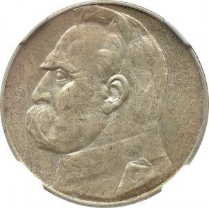 II RP, Jozef Pilsudski, 5 zloty 1938, Warsaw, NGC AU58