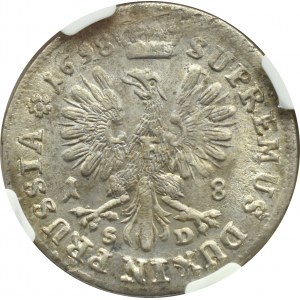 Germany, Brandenburg-Prussia, Frederick III, ort 1698 SD, Königsberg, NGC MS65