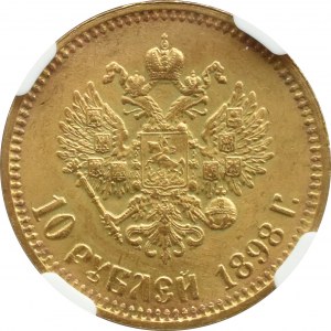Rosja, Mikołaj II, 10 rubli 1898 АГ, Petersburg