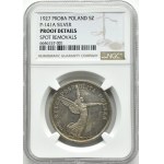 II RP, Nike, 5 złotych 1927, Warszawa, PRÓBA, NGC PROOF