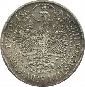 Austria, Tyrol, Leopold I, dwutalar (Doppelter Reichstaler), Hall, NGC AU55