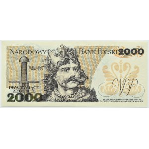 PRL, Mieszko I, 2000 złotych 1982, seria CC, SUPER NUMER, UNC