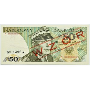 People's Republic of Poland, Gen. K. Świerczewski, 50 zloty 1975 MODEL 1396*, series A, UNC