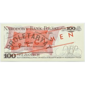 PRL, L. Waryński, 100 zloty 1976, AK series, MODEL No 0880*, UNC
