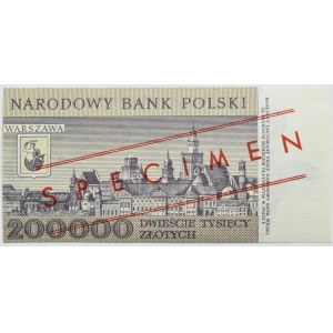 PRL, Warszawa, 200000 złotych 1989, seria A, WZÓR No 0517*, UNC