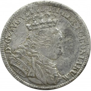 Auguste III Saxon, ERREUR IV au lieu de VI, six pence 1754 EC, Leipzig, RARE