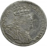 Auguste III Saxon, ERREUR IV au lieu de VI, six pence 1754 EC, Leipzig, RARE
