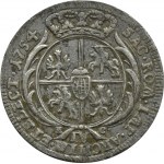 Auguste III Saxon, ERREUR IV au lieu de VI, six pence 1754 EC, Leipzig, RARE