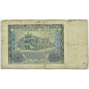 General Government, 50 zloty 1940, series D, FALSE, VERY RARE
