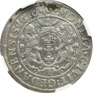 Zygmunt III Waza, ort 1616, Gdańsk, popiersie z kołnierzem, NGC AU Details