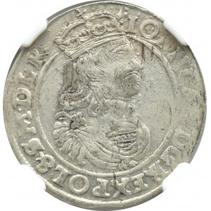 John II Casimir, sixpence 1663 AT, Krakow, NGC AU50