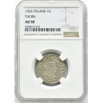 Zygmunt I Stary, grosz 1535 PRVSSIE/PRVSSIE, Toruń, NGC AU58