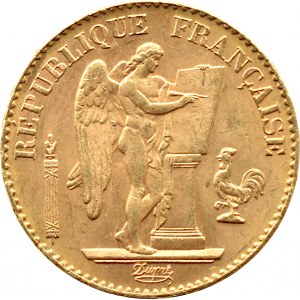 France, Republic, 20 francs 1897 A, Paris, Genius