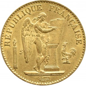 Francja, Republika, 20 franków 1877 A, Paryż, Geniusz