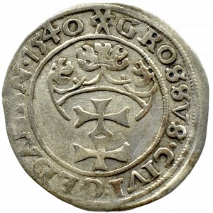 Sigismund I. der Alte, Stadtpfennig 1540 PRV, Danzig, RARE