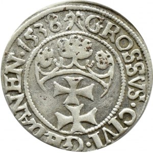 Sigismund I the Old, city penny 1538 PRVSS, Gdańsk