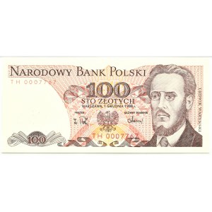 People's Republic of Poland, L. Waryński, 100 gold 1988, TH series, PMG 66 EPQ, LOW NUMBER