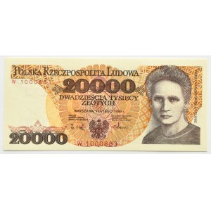 People's Republic of Poland, M. Skłodowska-Curie, 20000 gold 1989, series W, PMG 65 EPQ