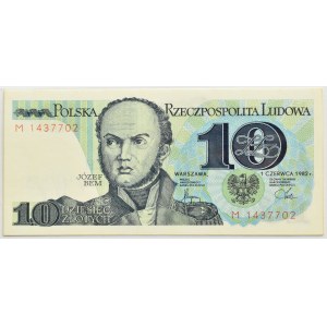 PRL, J. Bem, 10 gold 1982, M series, Warsaw, PMG 69 EPQ*.