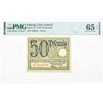 Wolne Miasto Gdańsk, 50 fenigów (pfennig) 1919, kolor zielony, PMG 65 EPQ