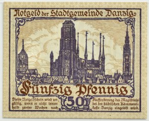 Free City of Danzig, 50 fenig (pfennig) 1919, PMG 66 EPQ (3)